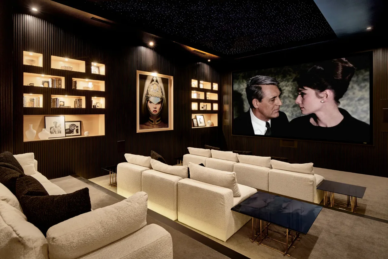 Cinema room with wall niches at Chalon Road.
