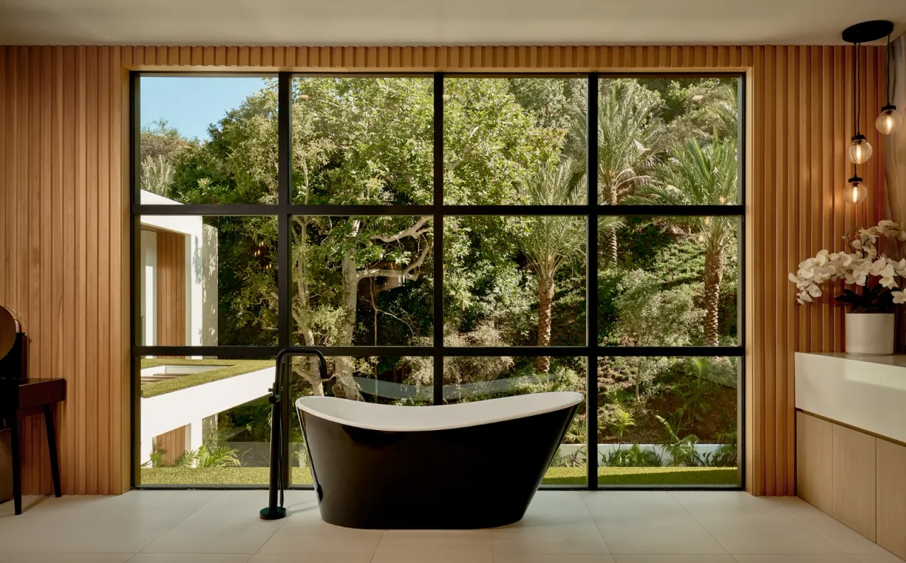 Bathtub facing the garden at Chalon Road.