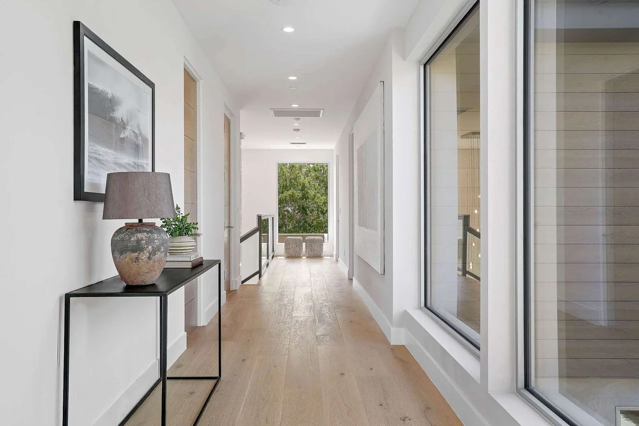 Hallway beside a series of windows at Fairburn Avenue.