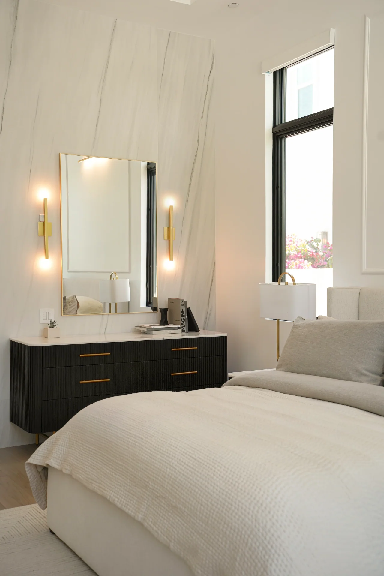 Bedroom window and vanity wall at Rio Flora Place.
